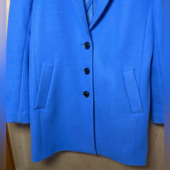 Banana Republic Knit Top Coat Bright Blue Button Front Lapels - Picture 3 of 7